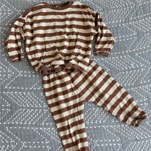 Rylee + Cru Brown and Cream Striped Play Set